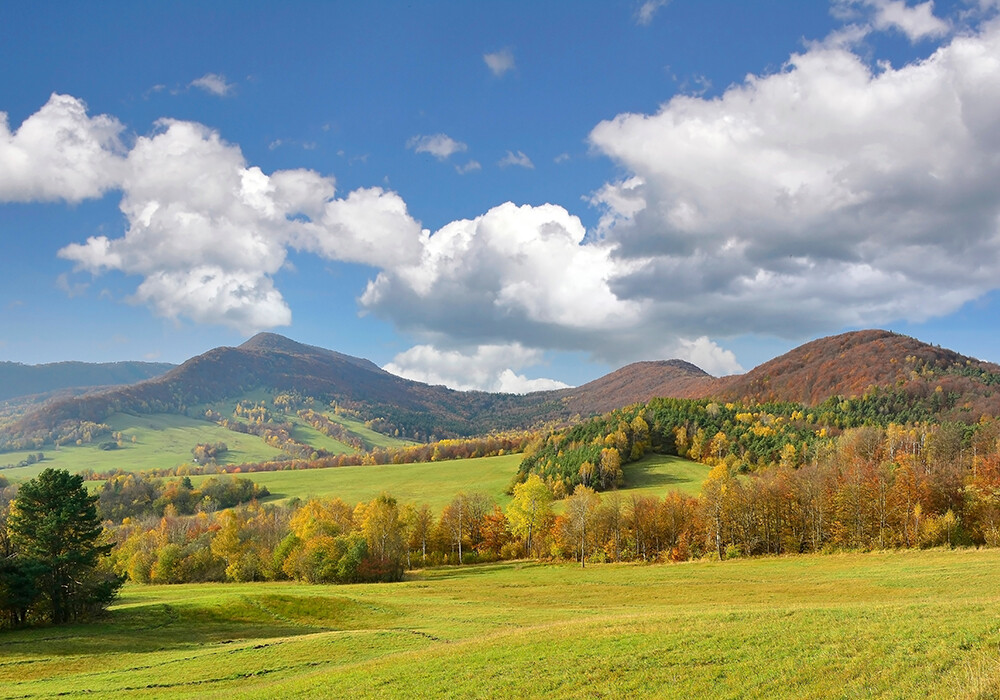 A panorama of the Lower Beskids