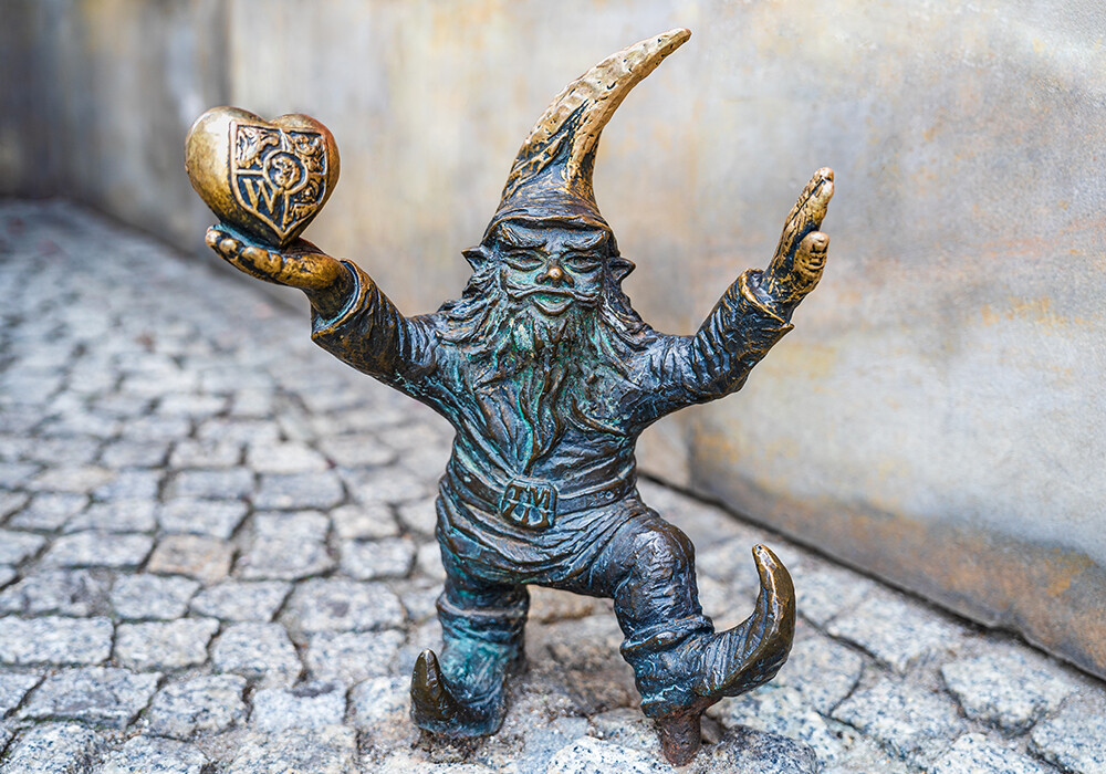 A gnome statue , Wrocław