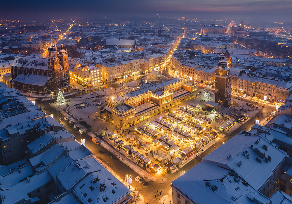 The Main Square in Kraków at Christmas