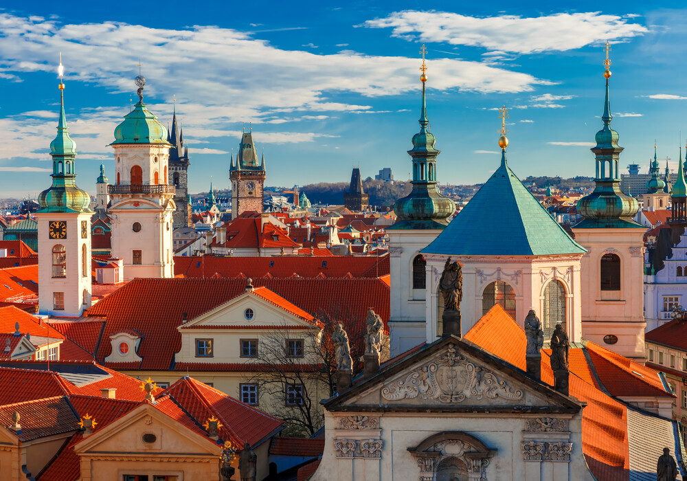 A panoramic view of Prague
