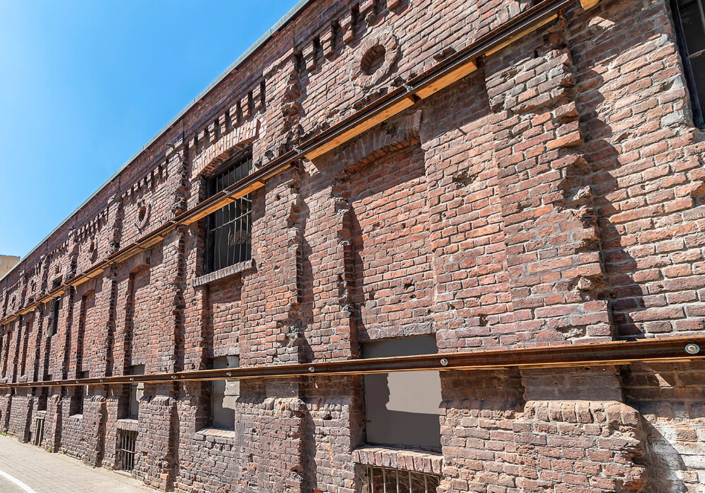 A section of the former Warsaw Ghetto wall