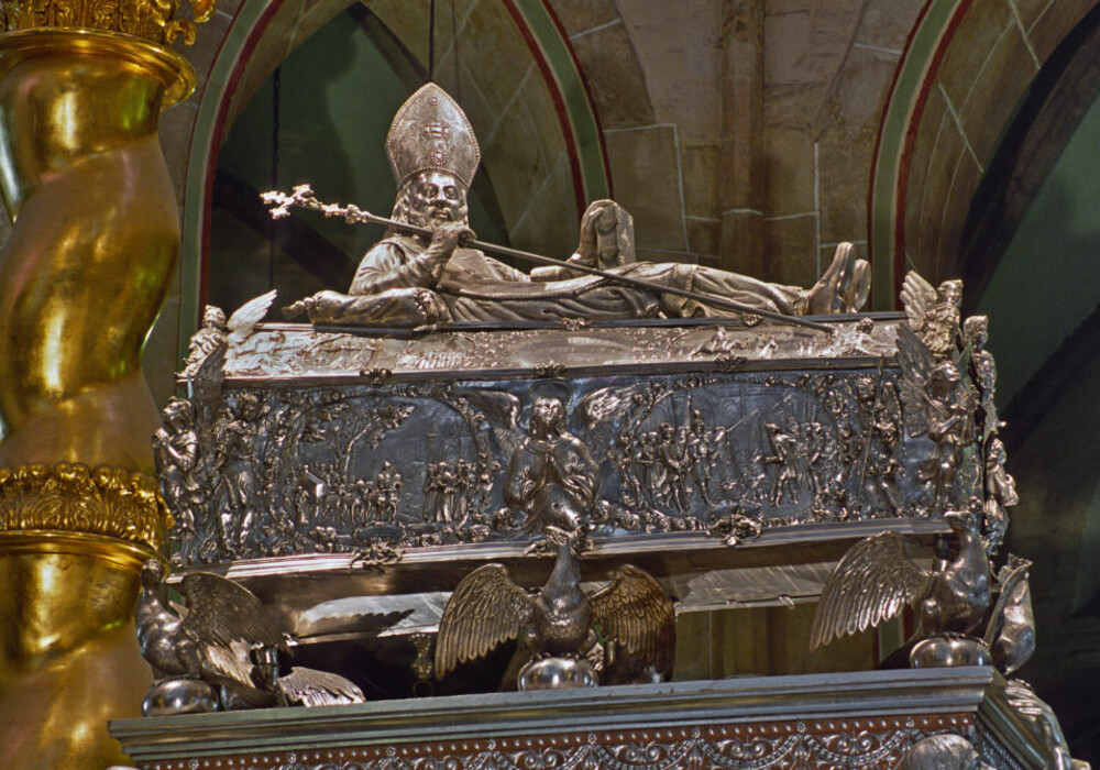 The silver reliquary of St Adalbert , Gniezno Cathedral