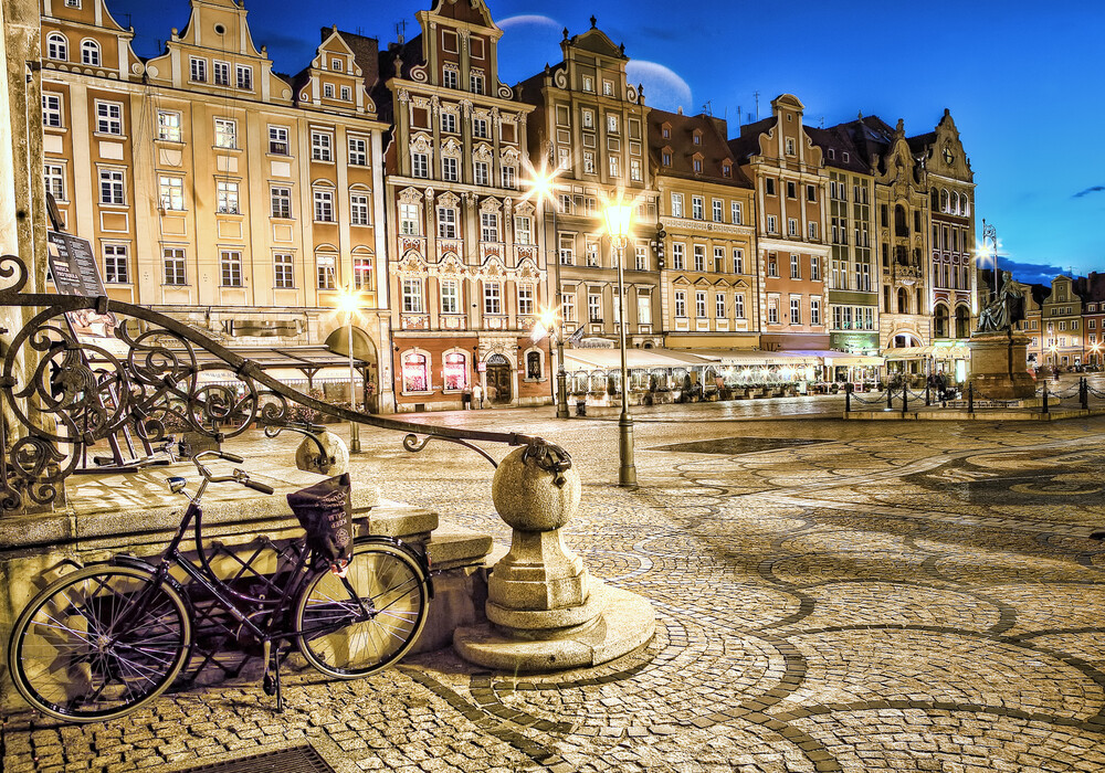 Historic townhouses , The Market Square in Wrocław