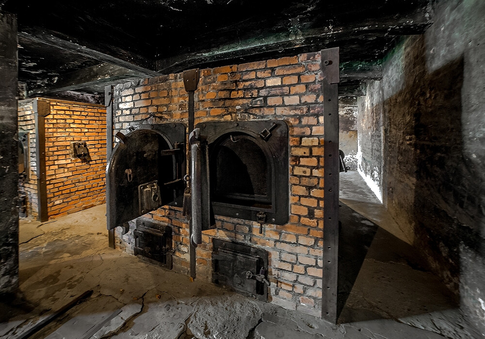 The crematorium at Auschwitz-Birkenau