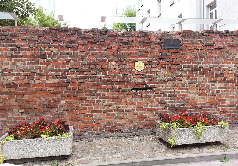 A section of the wall of the Jewish ghetto in Warsaw