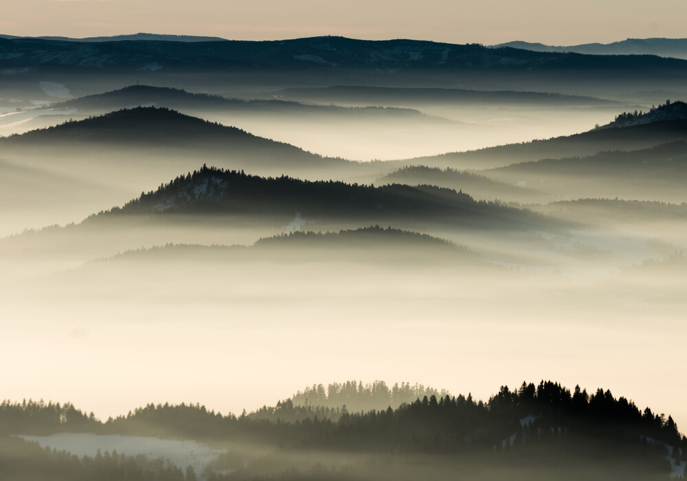 A panorama of the Lower Beskids
