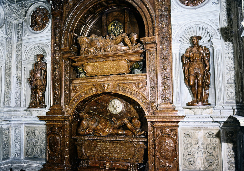 The tomb of Sigismund I the Old and Sigismund II Augustus in the Renaissance Sigismund Chapel at Wawel Cathedral in Kraków